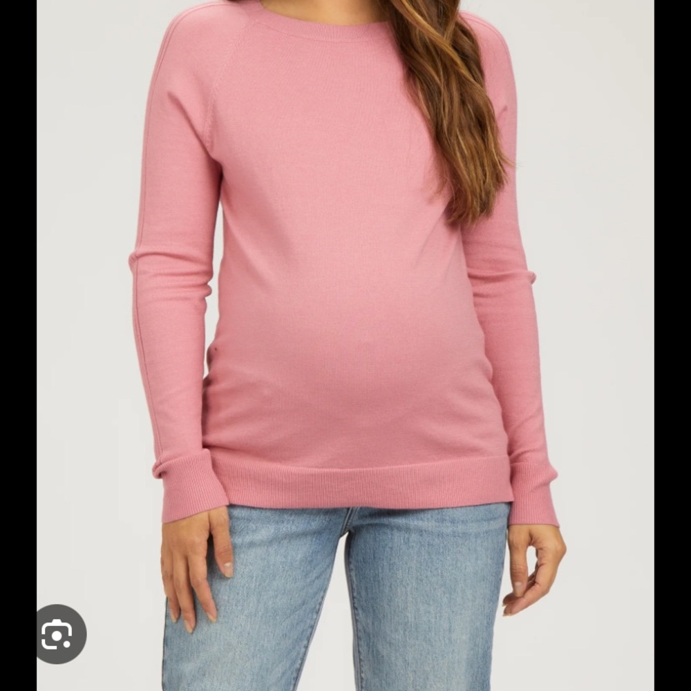 Mauve Knit Long Sleeve Maternity Top